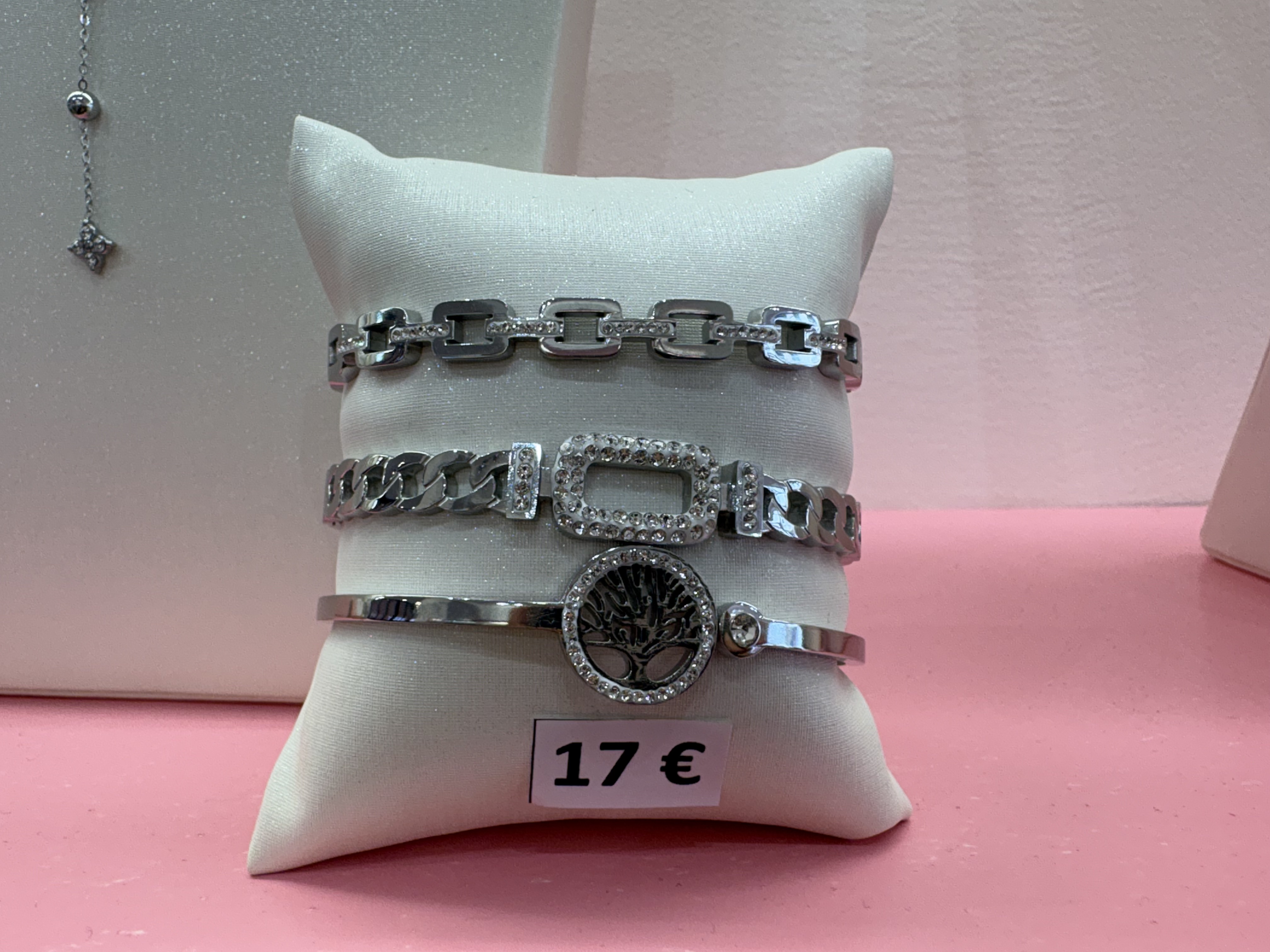 Bracelets joncs argentés arbre de vie