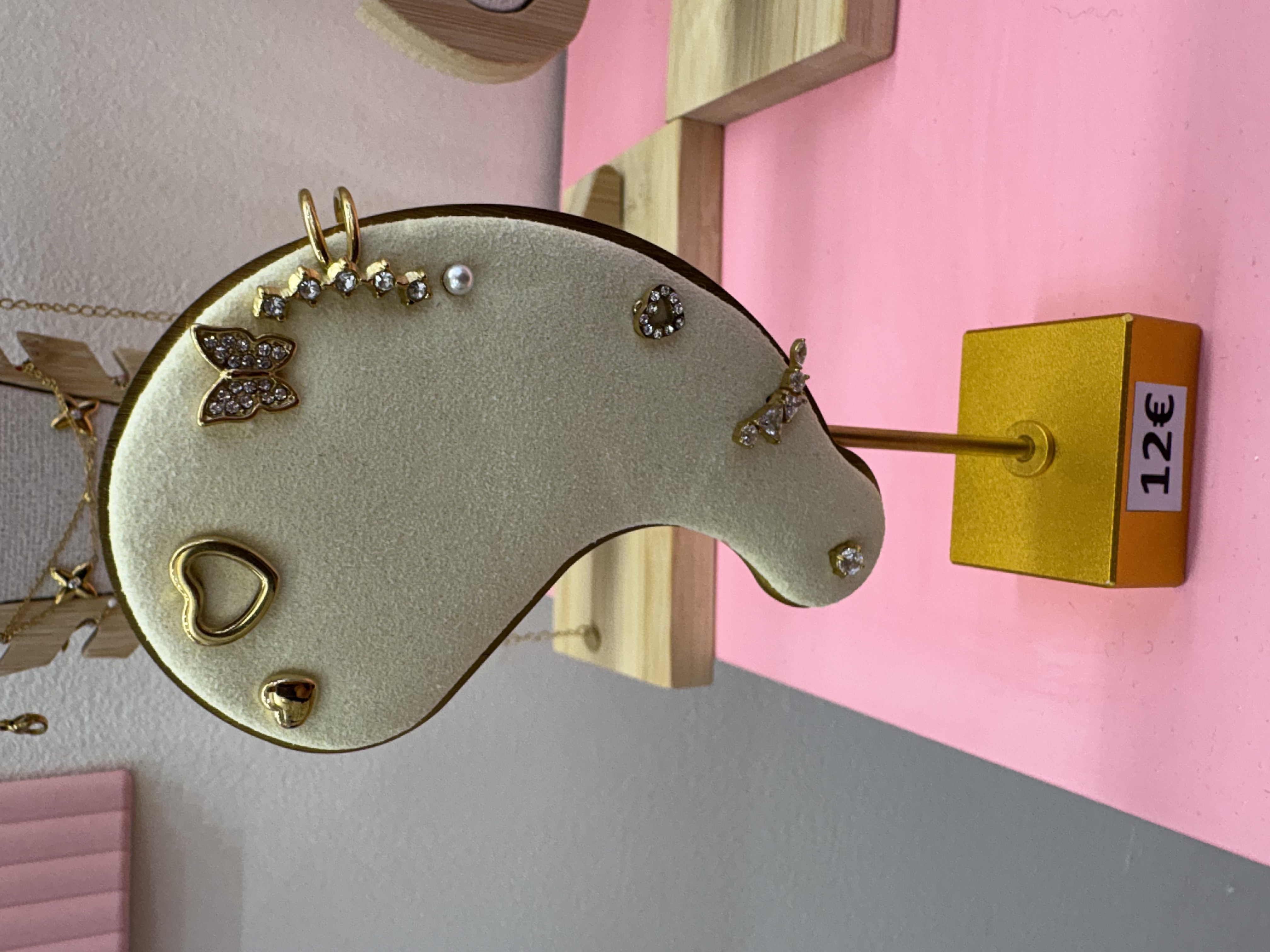 Piercings et puces d'oreilles dorées